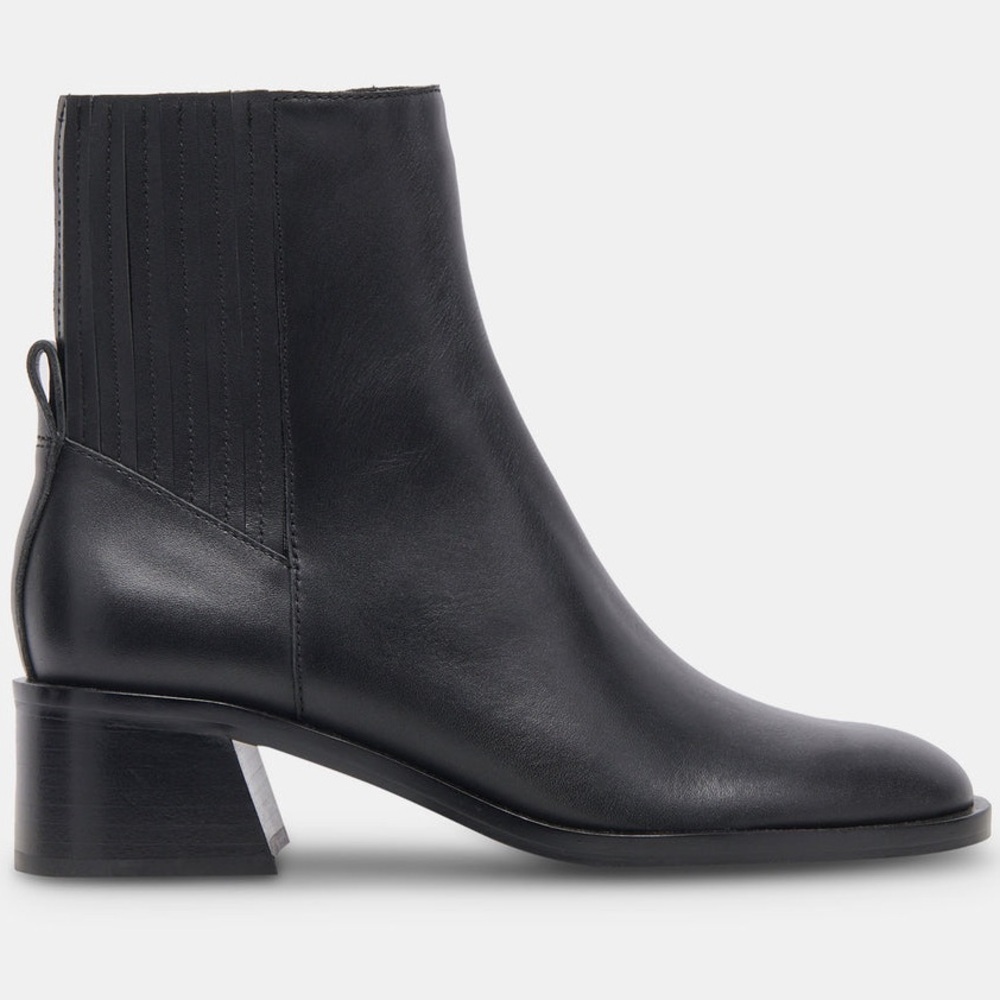 Dolce Vita Linny H2o Black Waterproof Leather Ankle Boots Current Season